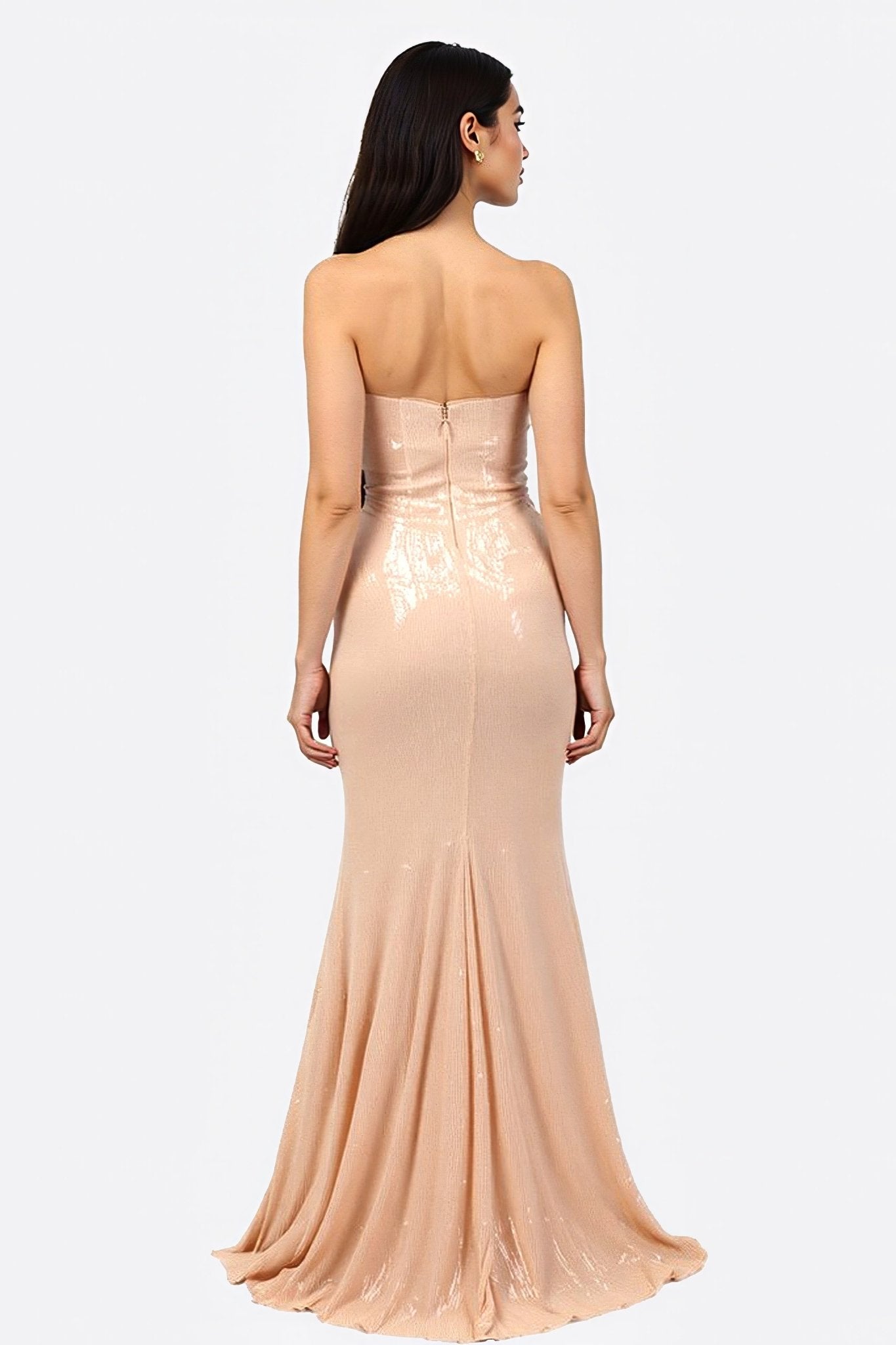 Beige Embroidered Mermaid Maxi Dress