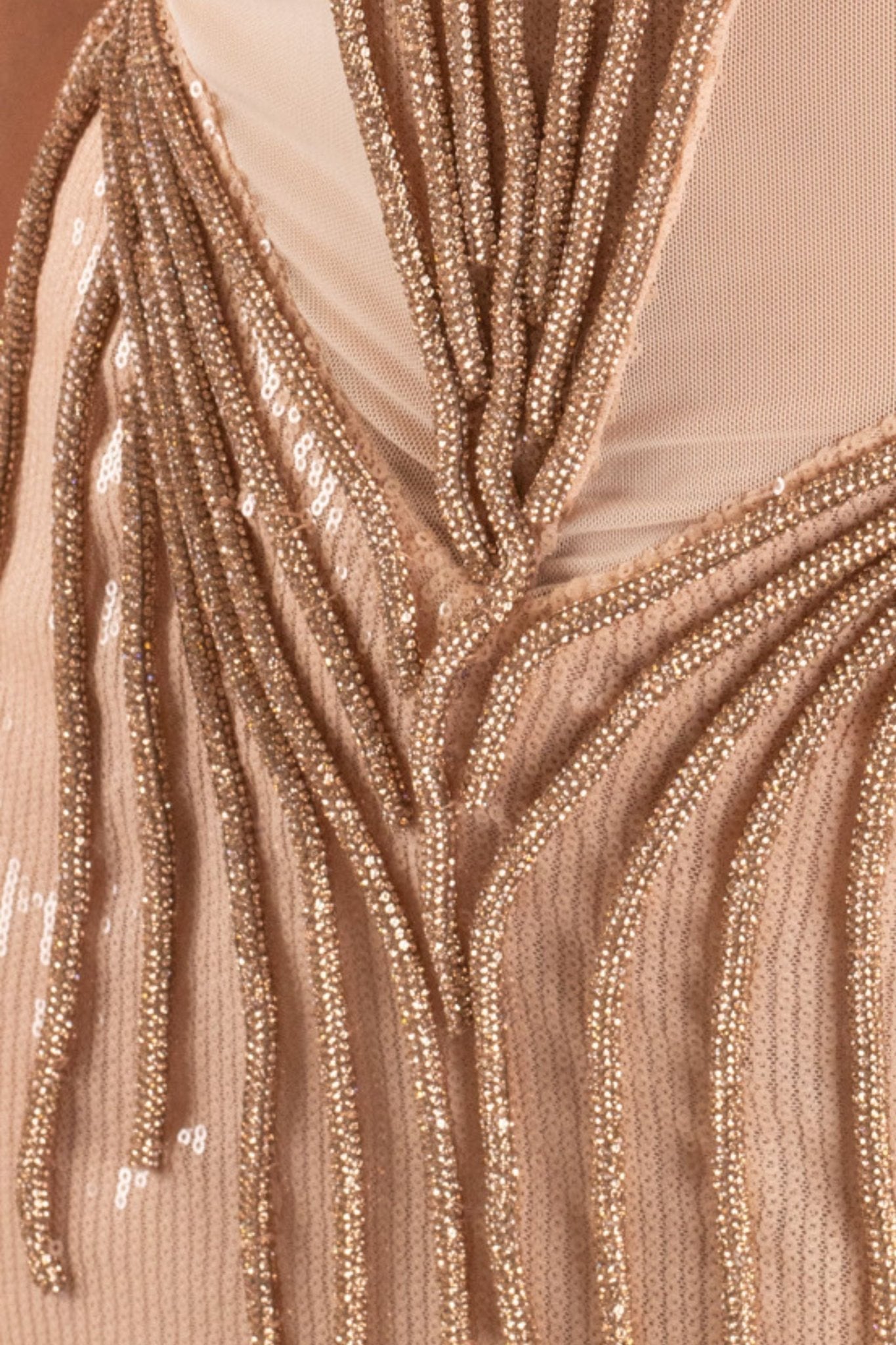Beige Embroidered Mermaid Maxi Dress